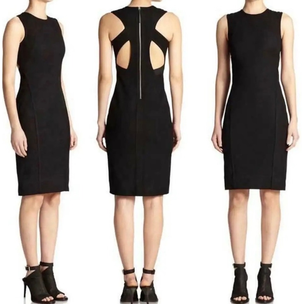 Helmut Lang Black Sleeveless‎ Dress Cutout Back Detail Sheath Cocktail size 2